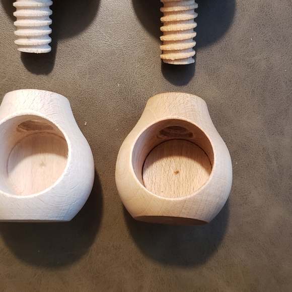 NWT Handmade Wooden Mushroom Nutcrackers Made in Europe Red Polka Nut Cracker - Picture 15 of 16